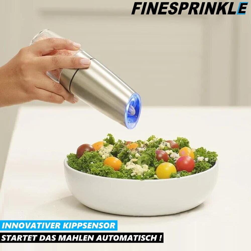 FINESPRINKLE Elektrische Salz- & Pfeffermühle Gewürzmühle Salz Pfeffer Streuer