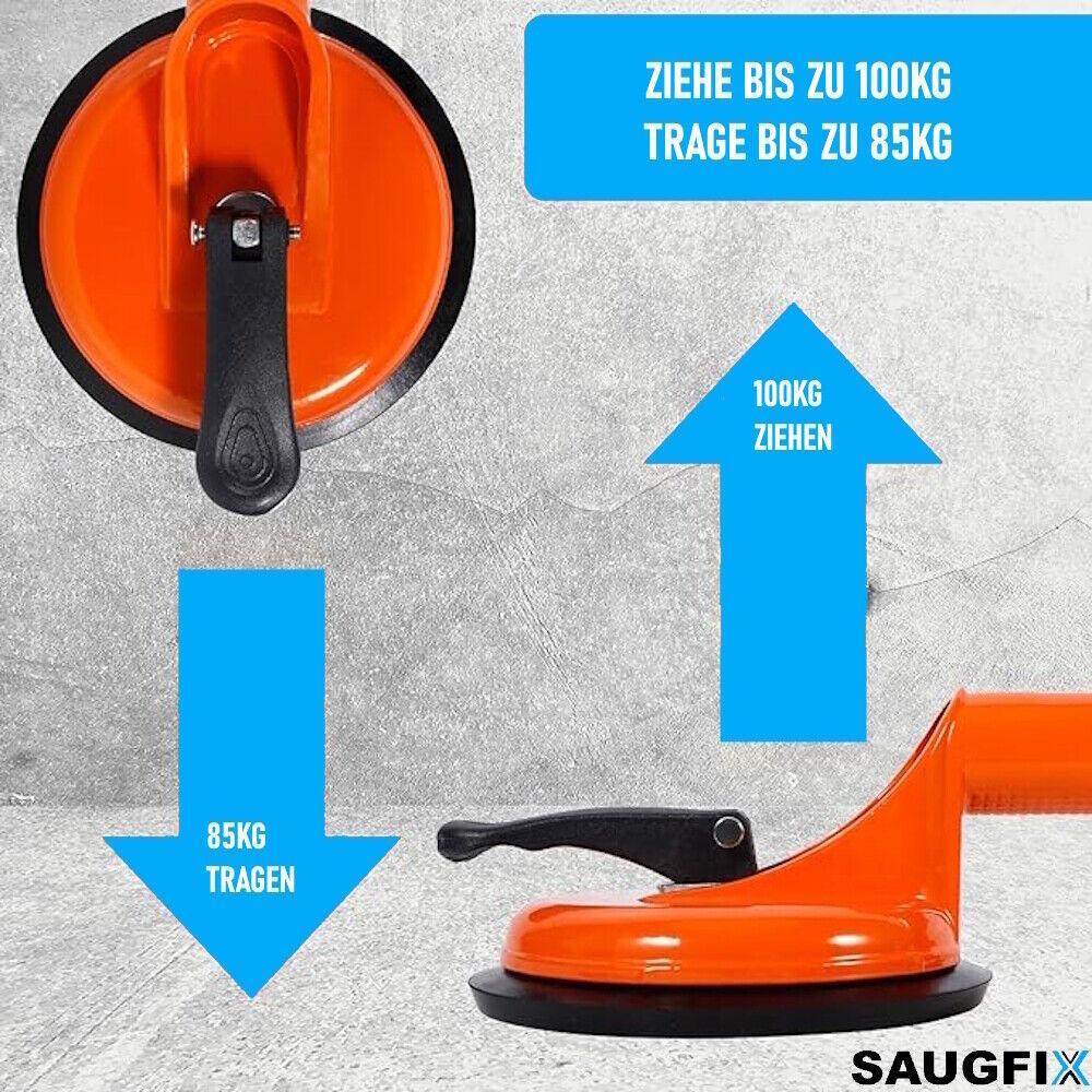 SAUGFIX Doppel-Saugheber Glasheber Fliesenheber Saugnapf Glas Vakuumheber 2er