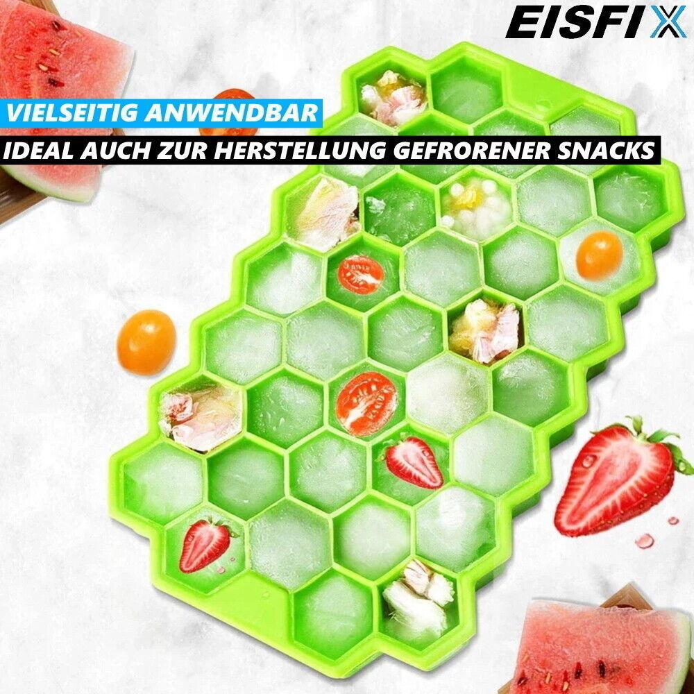 EISFIX 2x Eiswürfelform Silikon Eiswürfelbereiter Eiskugelform Eiswürfelbehälter