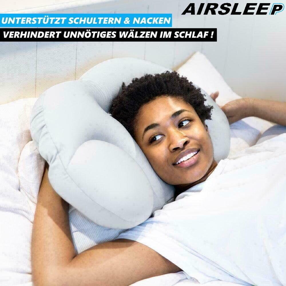 AIRSLEEP 3D Ergonomisches Schlafkissen Wolkenkissen rundum Kopfkissen Memory