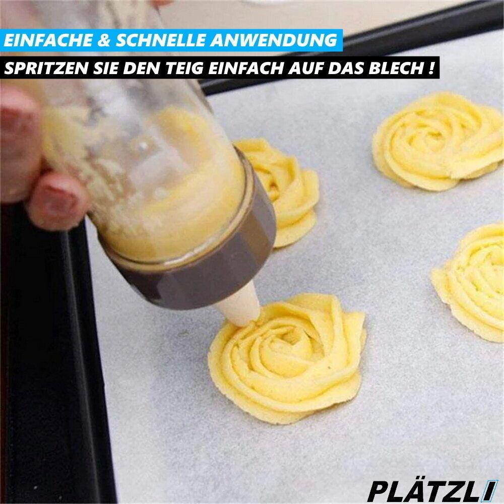 PLÄTZLI Gebäckpresse Kekspresse Gebäck Spritze Plätzchen Teig Backen Weihnachten