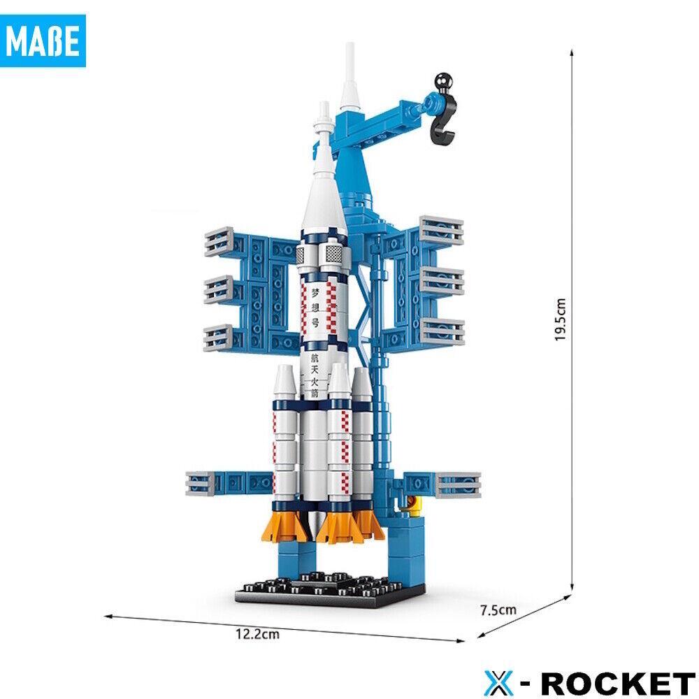 X-ROCKET Raketen Bausatz Spielbausteine Weltraumrakete Raumfahrt Bausteine 130tg
