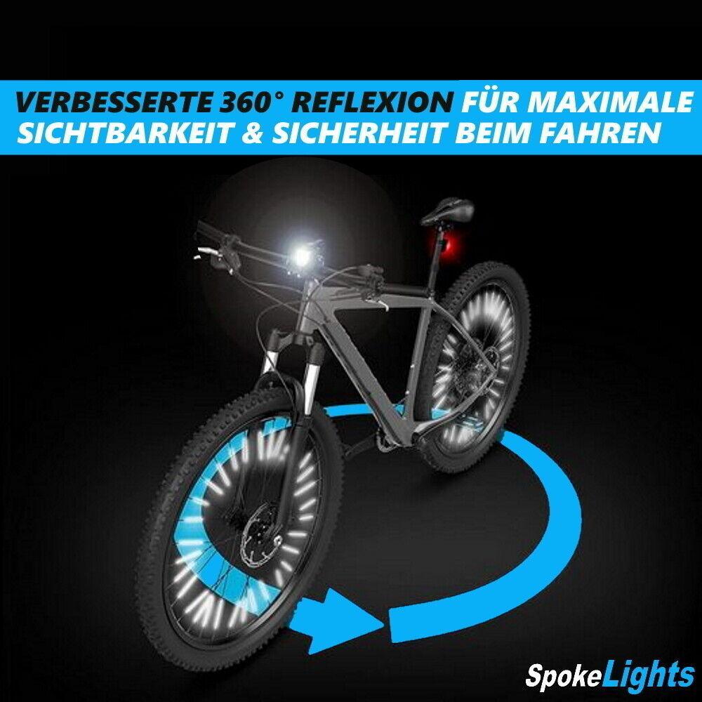 SpokeLights Fahrrad Speichen Reflektoren Strahler Licht Katzenauge Stäbe 36Set