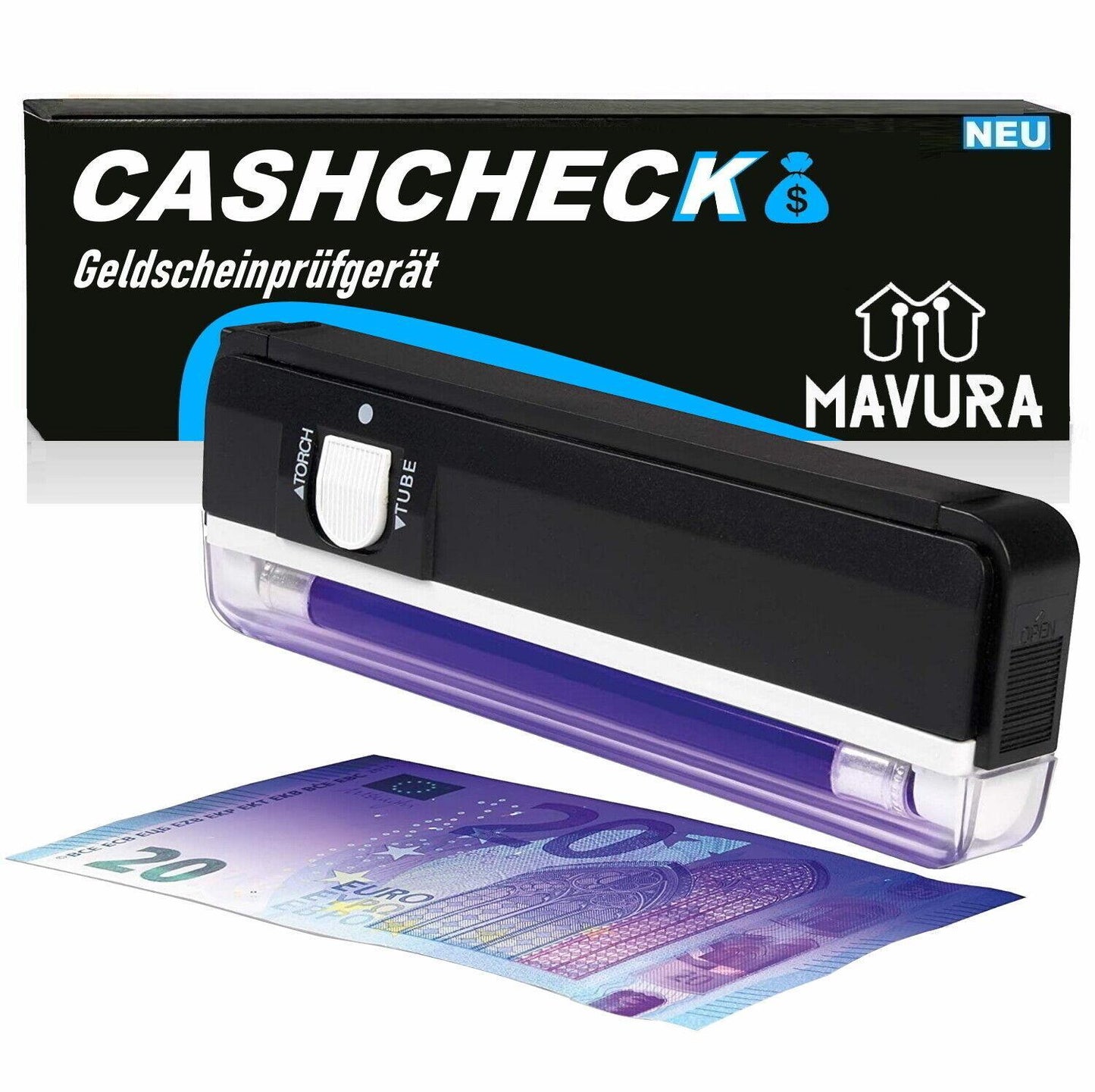 CASHCHECK Geldscheinprüfgerät Geldscheintester Geldprüflampe Geldtester