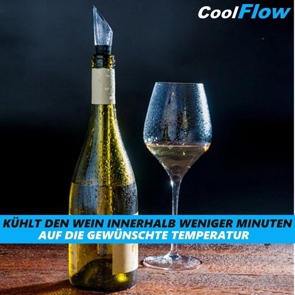 COOLFLOW Weinkühlstab mit Ausgießer Edelstahl Dekanter Flaschenkühler Weinkühler
