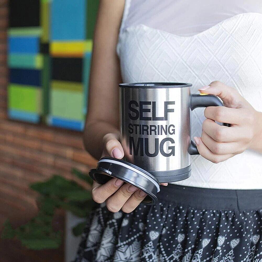 Selbstrührende Tasse Selbstumrührender Edelstahl Becher Kaffeetasse Kaffeebecher