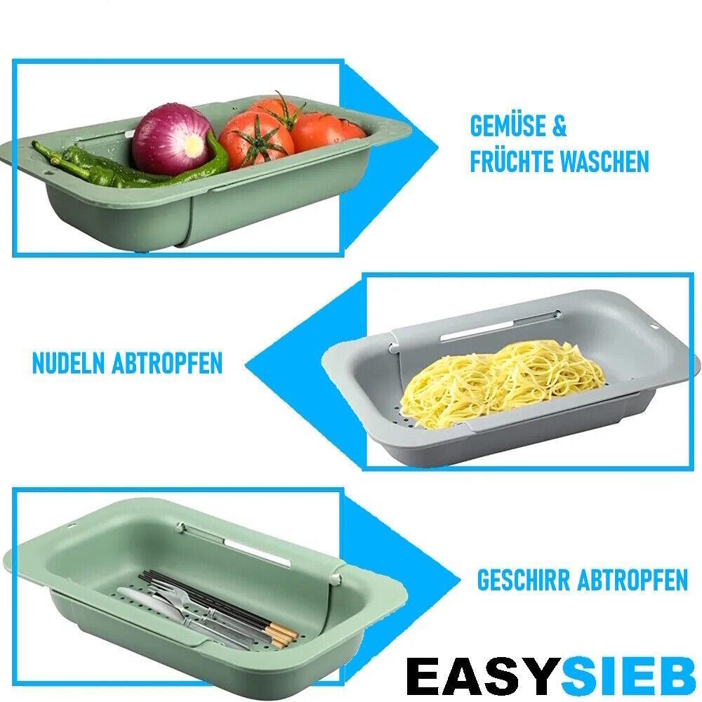 EASYSIEB Spülbeckensieb Abtropfsieb Siebkorb Waschbecken Abflusssieb ausziehbar