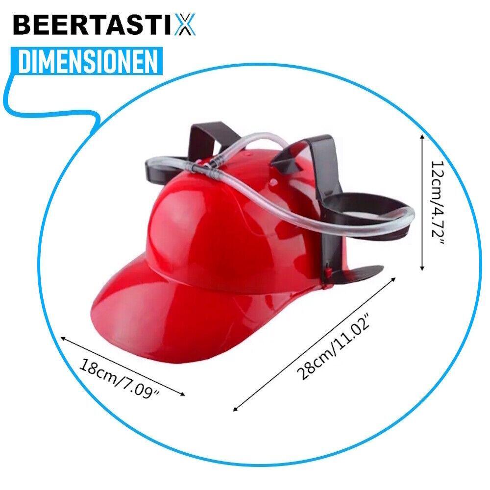 BEERTASTIX Trinkhelm Bierhelm Getränkehalter Getränkehelm Saufhelm Party Helm