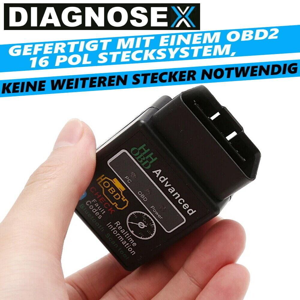 DIAGNOSEX OBD2 Diagnosegerät Bluetooth Autoscan KFZ Auto Android Handy PC