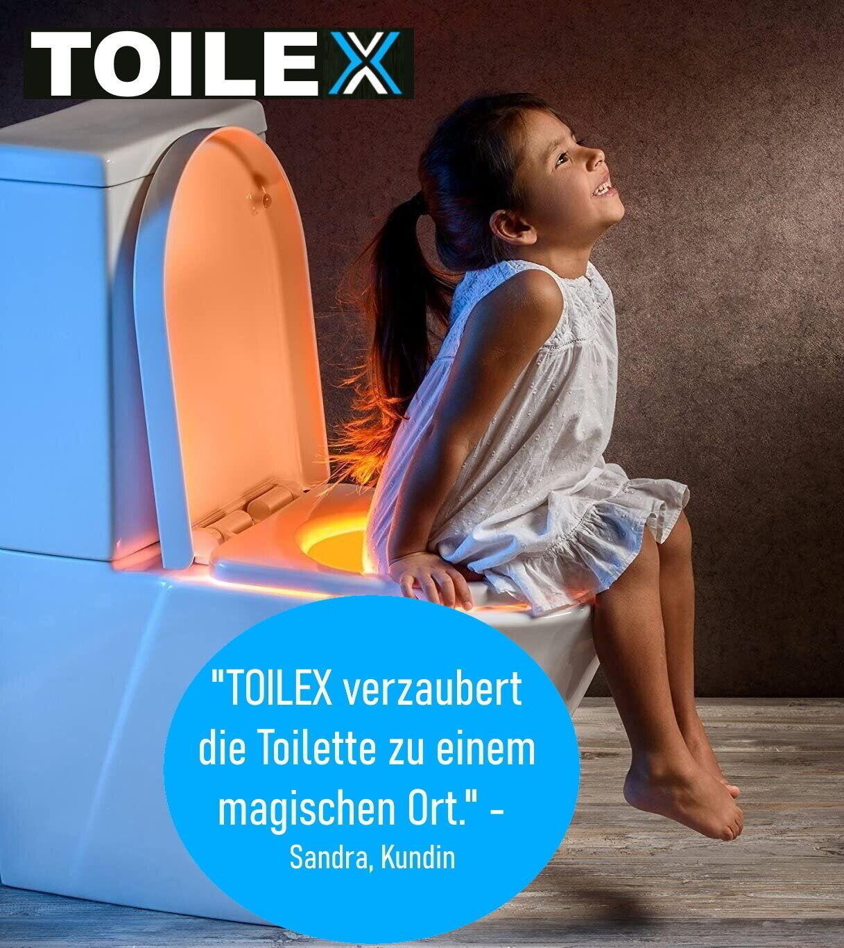 TOILEX LED Toilettenlicht WC Toilettendeckel Licht Klodeckel Nachtlicht Sensor
