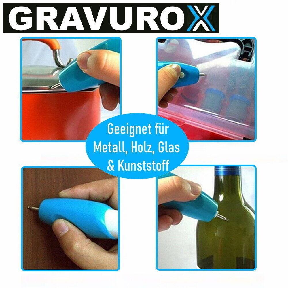 GRAVUROX Elektrischer Gravierstift Gravurstift Graviergerät mini Gravierer Stift