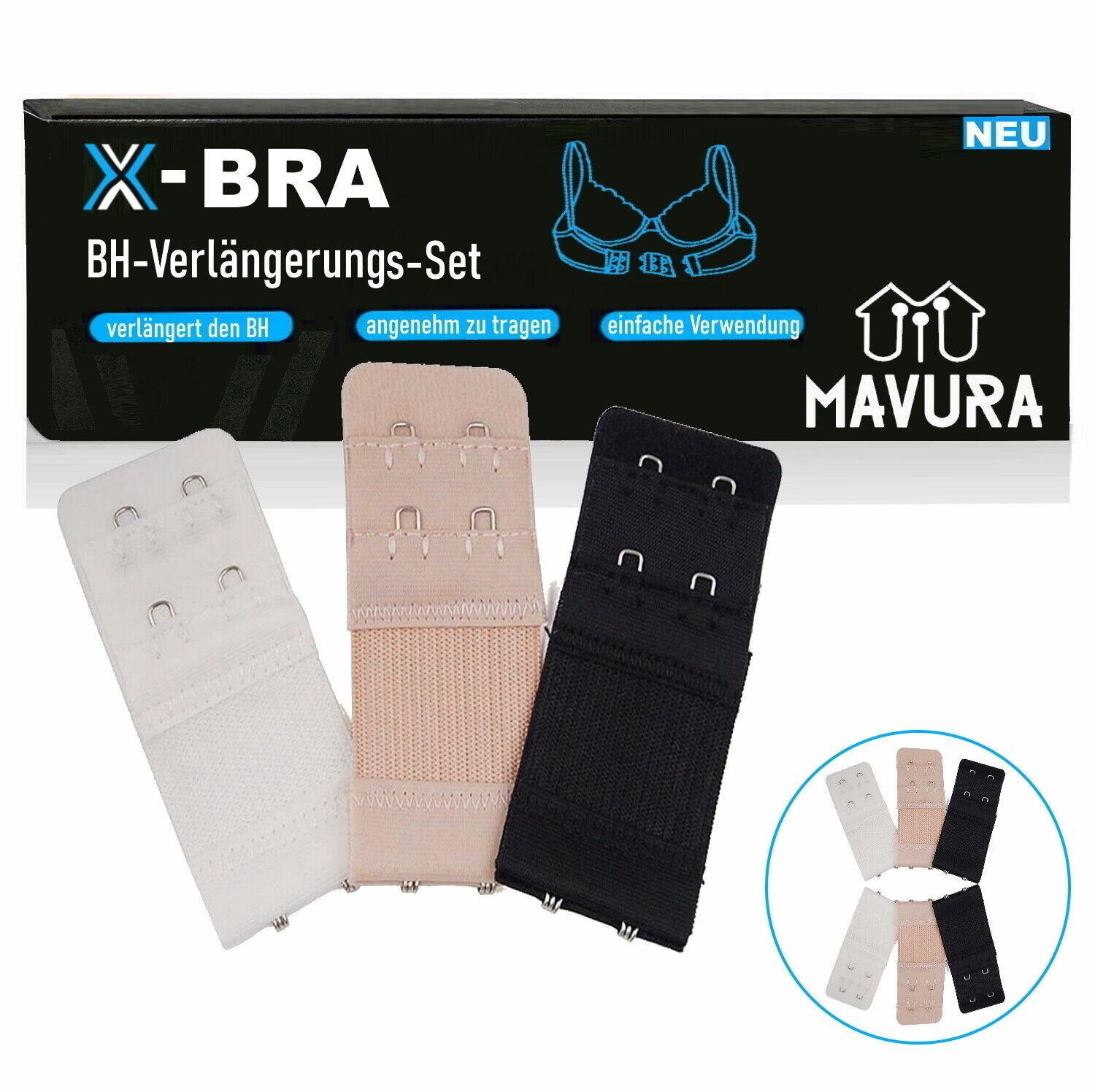 X-BRA BH Verlängerung BRA Extender Erweiterung 1-2 Haken schwarz weiß beige[6er]