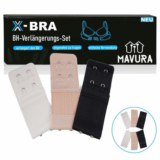 X-BRA BH Verlängerung BRA Extender Erweiterung 1-2 Haken schwarz weiß beige[6er]