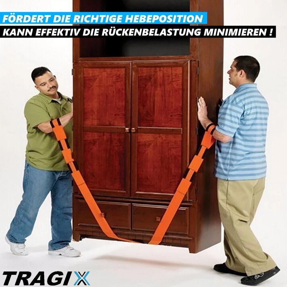 TRAGIX Hebegurt Tragehilfe Möbel Tragegurt Tragegeschirr Transportgurt Umzug