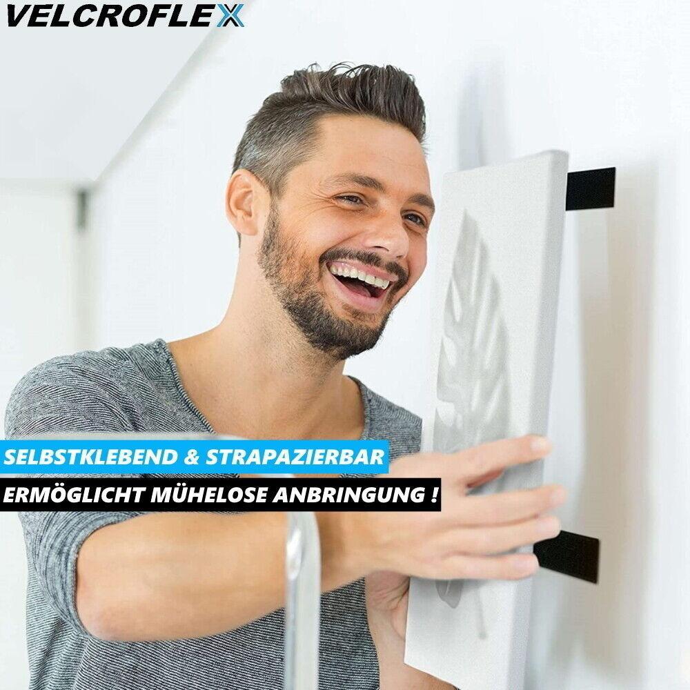 MLIVING Klettband Selbstklebend extra Stark Klettverschluss Klebeband schwarz