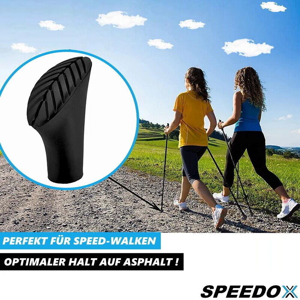 SPEEDOX Wanderstöcke Speed Aufsätze [14Stk] Nordic Walking Gummipuffer Trekking