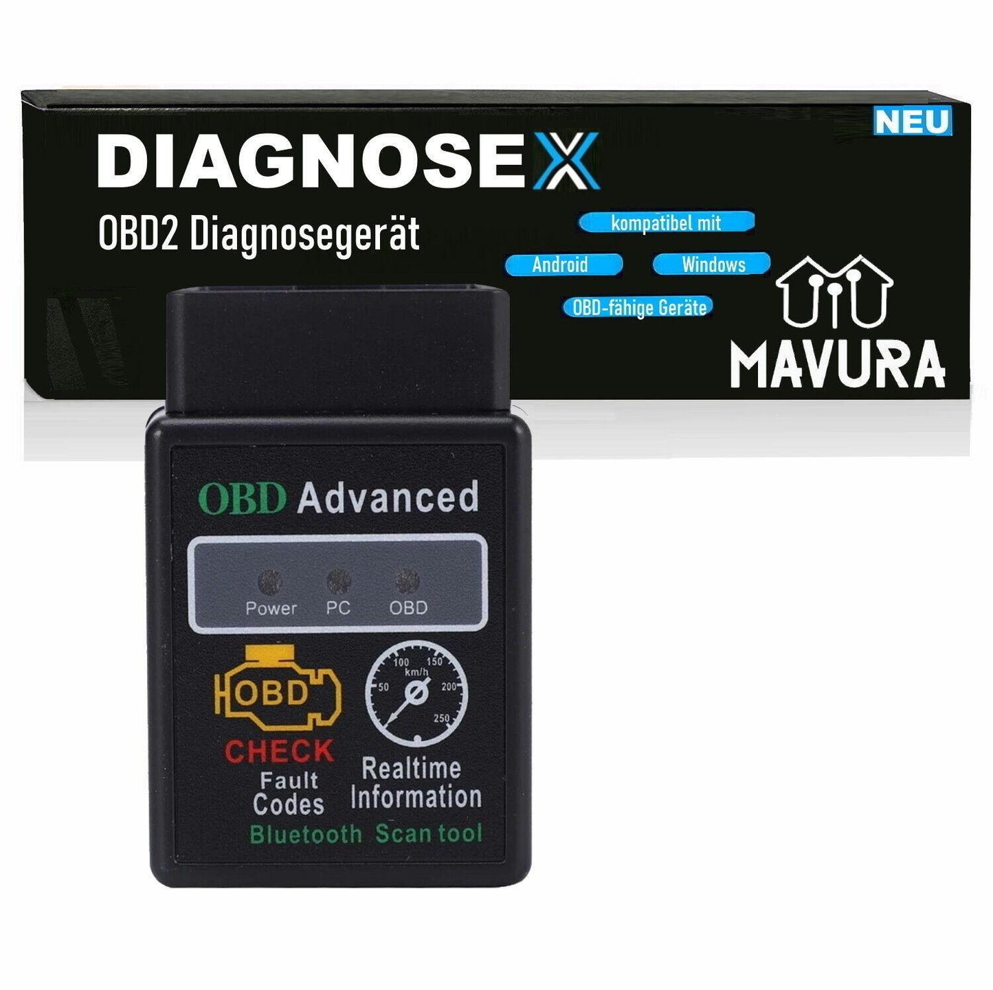 DIAGNOSEX OBD2 Diagnosegerät Bluetooth Autoscan KFZ Auto Android Handy PC
