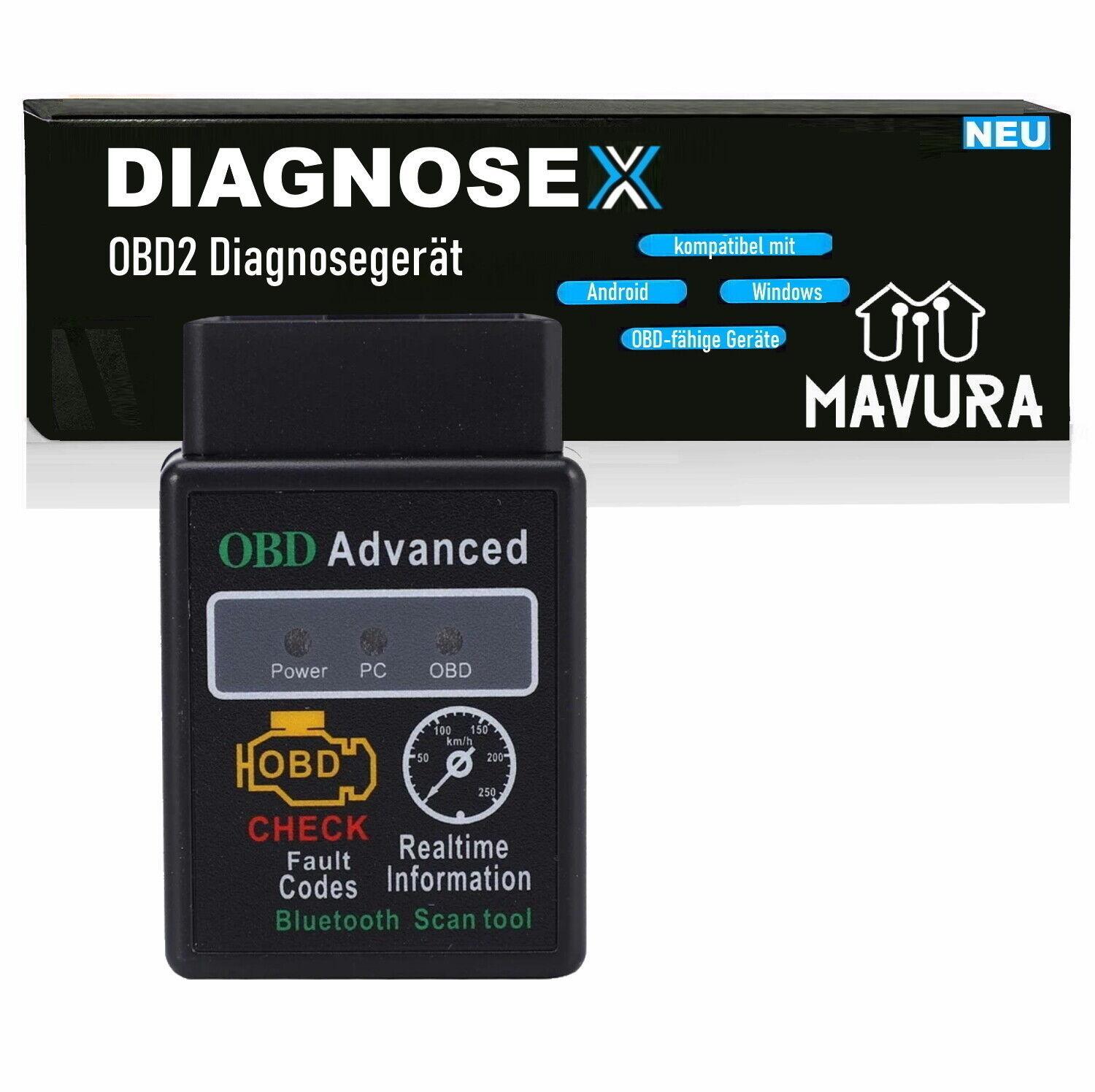 DIAGNOSEX OBD2 Diagnosegerät Bluetooth Autoscan KFZ Auto Android Handy PC