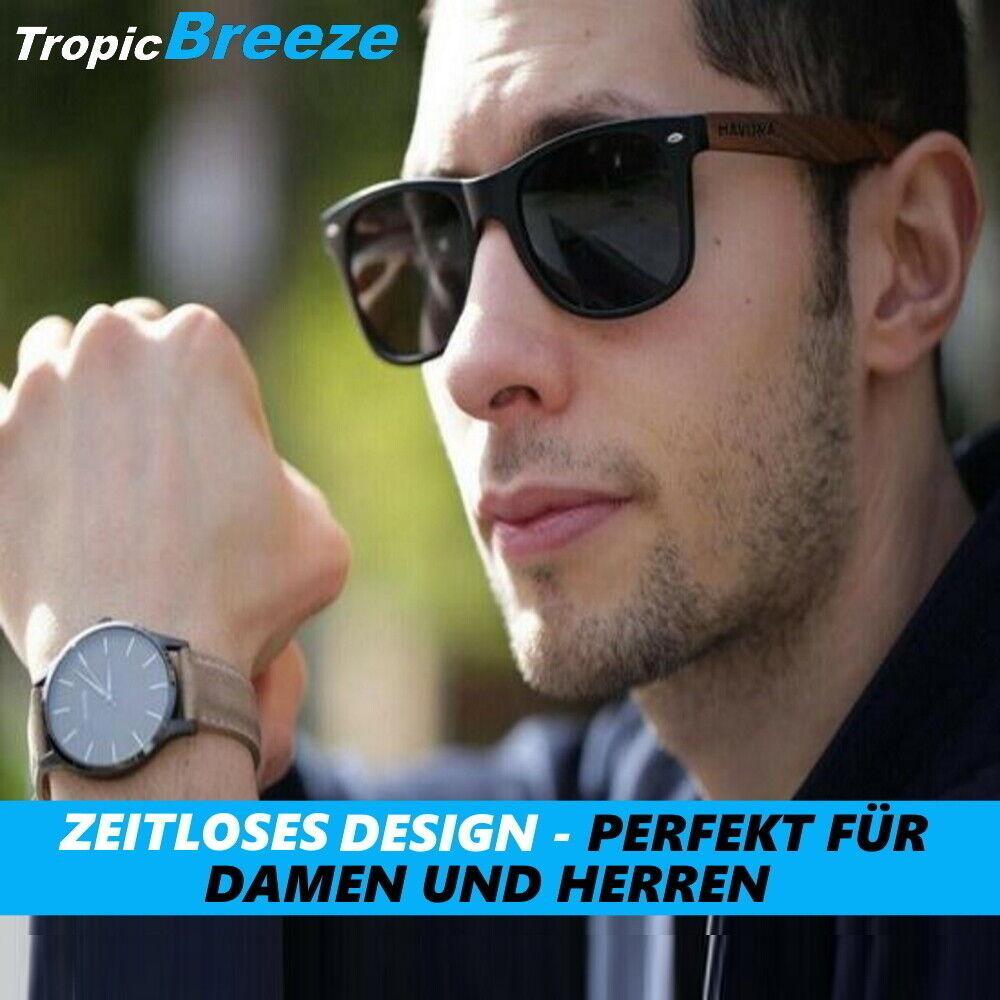 TropicBreeze Walnussholz Sonnenbrille Herren Damen Holz Polarisiert Pilot UV400