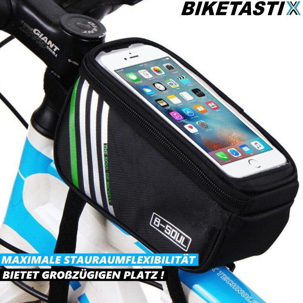 BIKETASTIX Fahrradtasche Rahmentasche Oberrohrtasche Handyhalter Wasserdicht