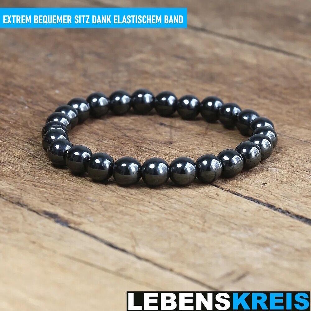 LEBENSQUELLE Hämatit Kugelarmband Hämatitarmband Perlen Armkette Perlenarmband