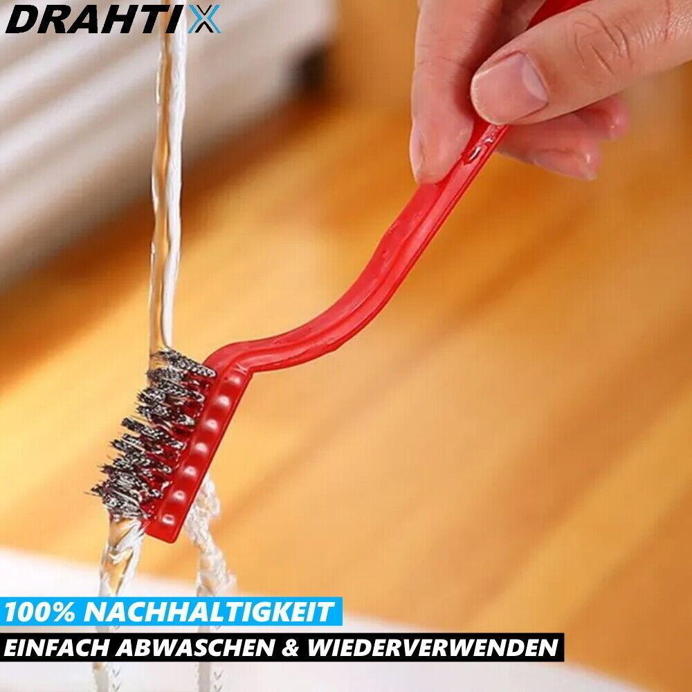 DRAHTIX Mini Drahtbürsten Set Messingbürste Nylon Edelstahl Bürste [3er Set]