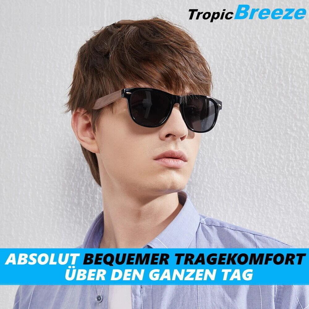 TropicBreeze Walnussholz Sonnenbrille Herren Damen Holz Polarisiert Pilot UV400