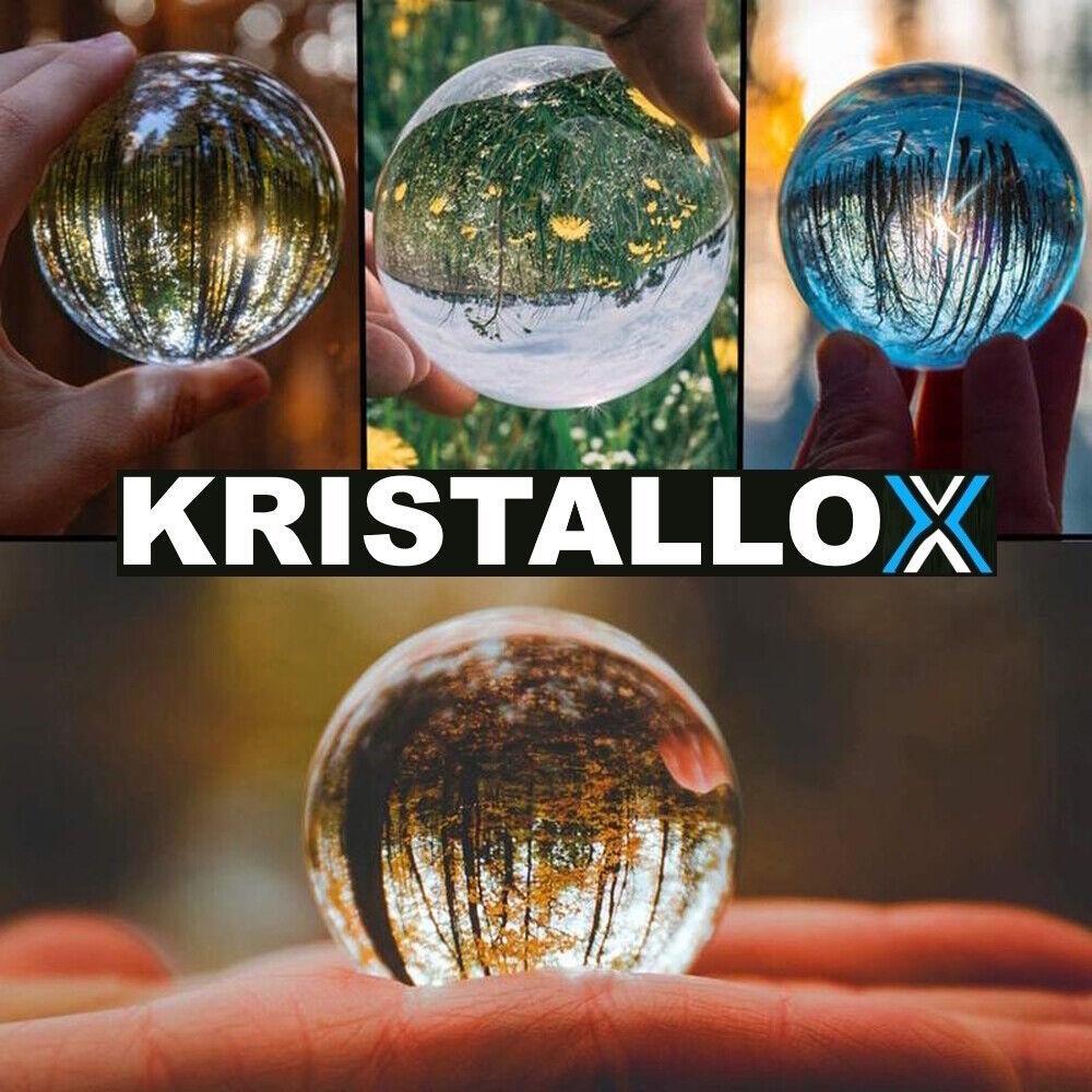 KRISTALLOX Kristallkugel Glaskugel Lensball Fotografie Deko Acryl Pouring 60mm