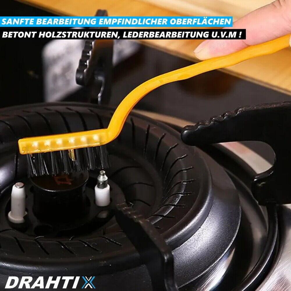 DRAHTIX Mini Drahtbürsten Set Messingbürste Nylon Edelstahl Bürste [3er Set]