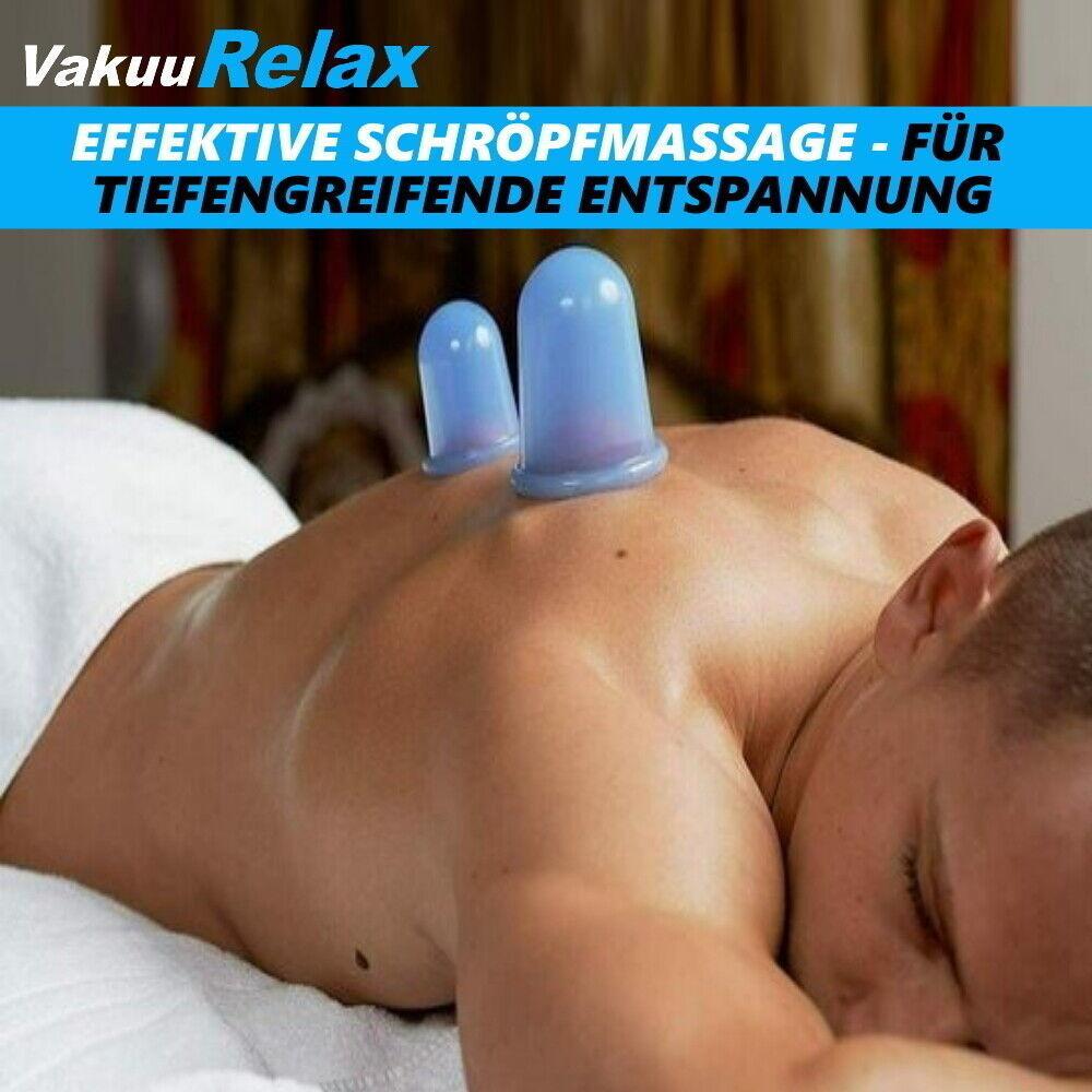 VakuuRelax Silikon Schröpfgläser Set Schröpfen Saugglocken Vakuum Massage [2er]