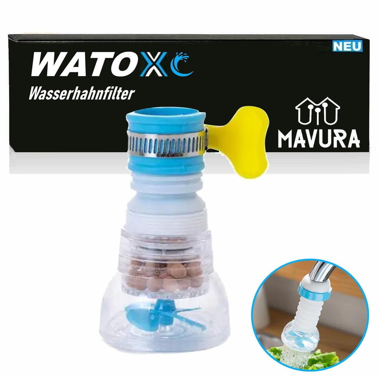 WATOX Wasserhahnfilter Beschleuniger Wassersparer Strahlregler Schwenkbrause