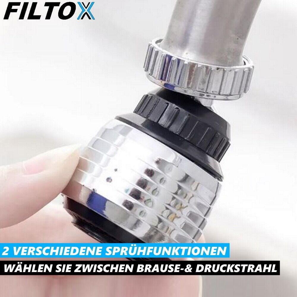FILTOX Wassersparer Wasserhahnaufsatz Schwenkbrause Mischdüse Perlator