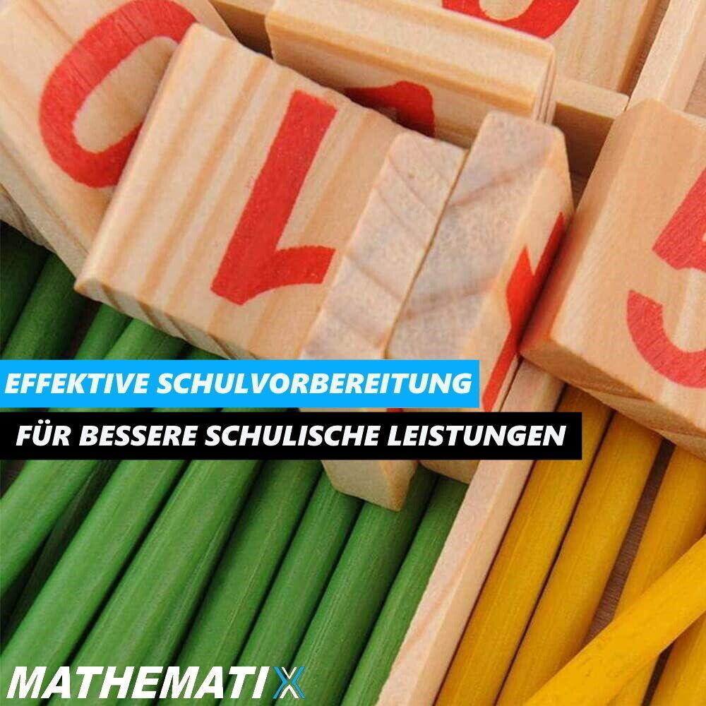 MATHEMATIX Rechenstäbchen Holz Zählstäbchen mathematisches Zahlenlernspielzeug