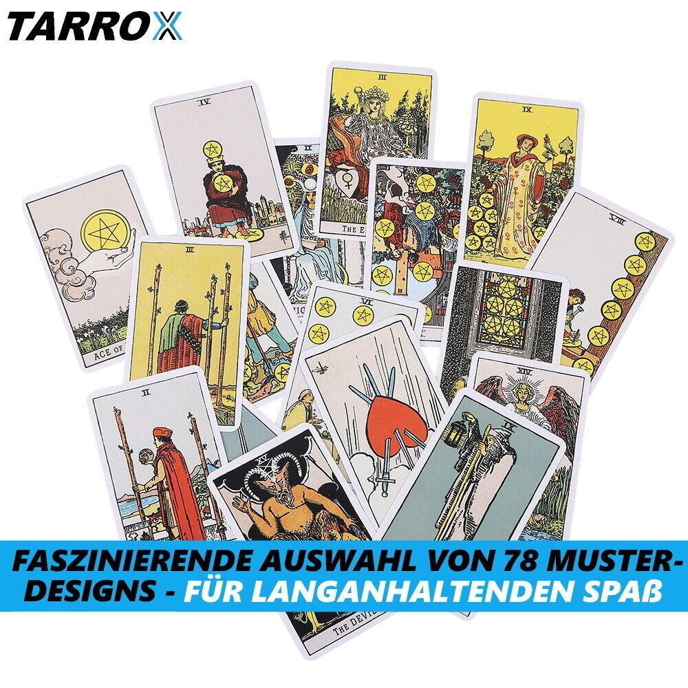 TARROX Tarotkarten Set Orakel Mystic Magie Kartendeck Set für Anfänger 78Stk