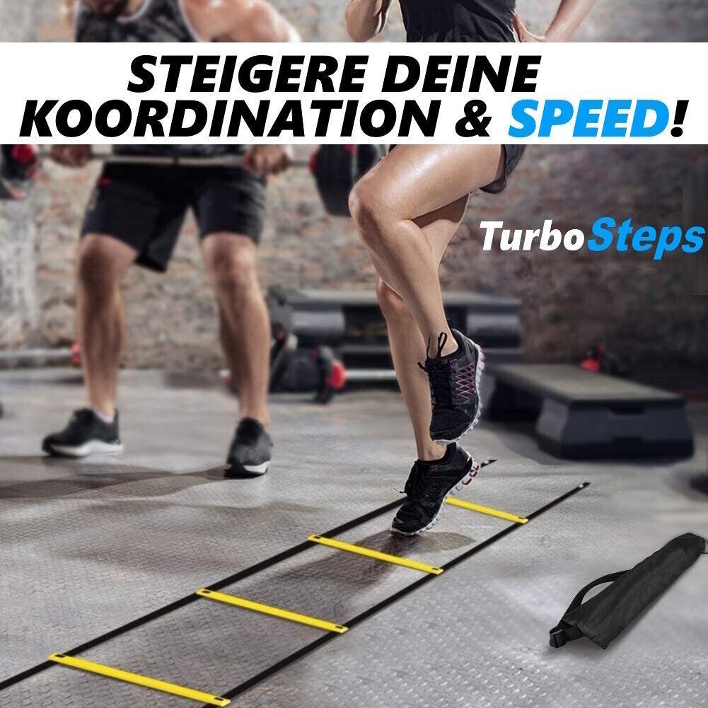 TurboSteps Profi Koordinationsleiter Trainingsleiter Fußball Sportler mit Tasche