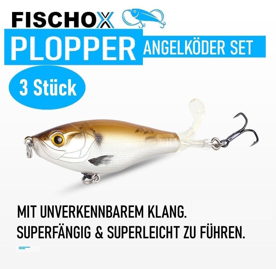 FISCHOX Fischköder Propeller Topköder Plopper Hecht Barsch Zander Forelle 3er