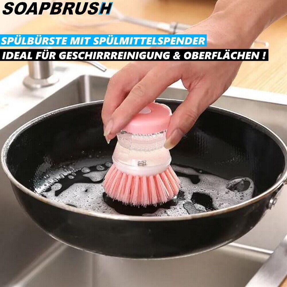SOAPBRUSH Spülbürste mit Spülmittelspender Geschirr Abwaschbürste Topf [2Stk]