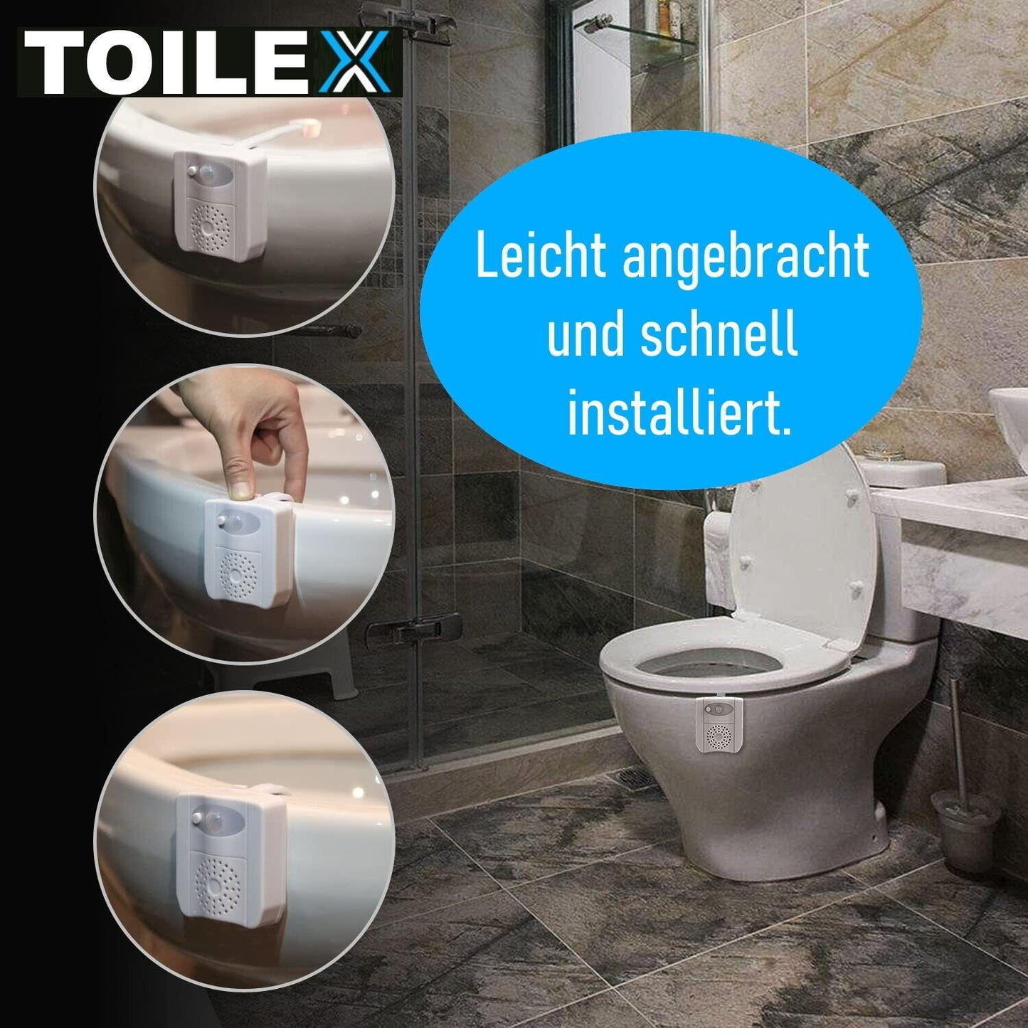 TOILEX LED Toilettenlicht WC Toilettendeckel Licht Klodeckel Nachtlicht Sensor