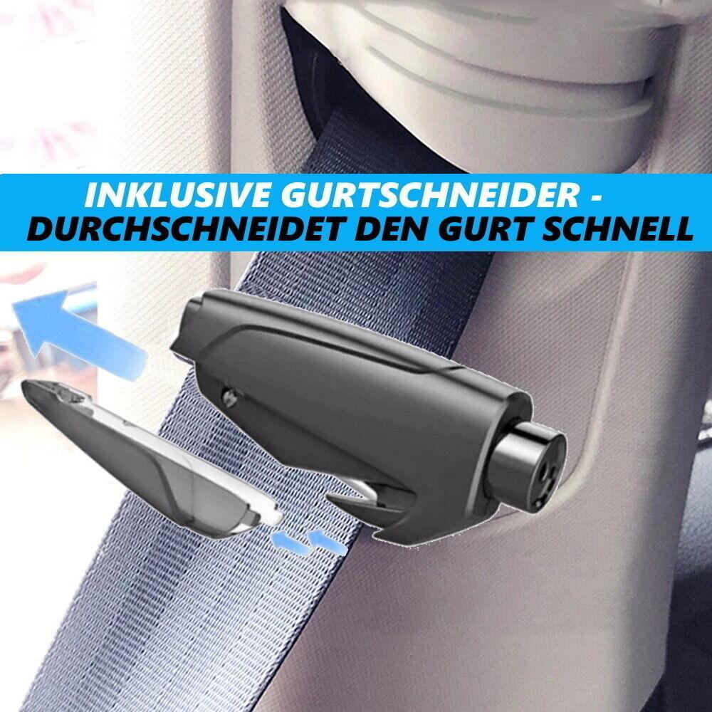 MagicSafe Notfallhammer Rettungswerkzeug mit Gurtschneider Glashammer Autohammer