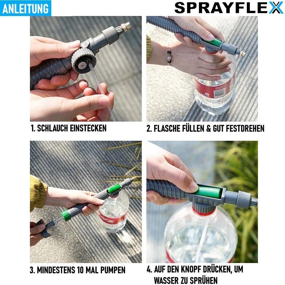 SPRAYFLEX Handsprüher Pumpsprüher Drucksprüher Universal Flaschenaufsatz Pumpe