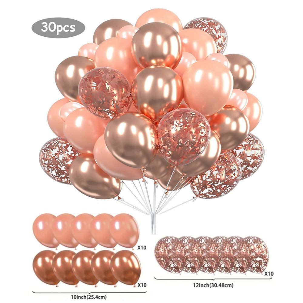 30er-Set bunte Glitzerballons Party Deko Geburtstag Feier DE.
