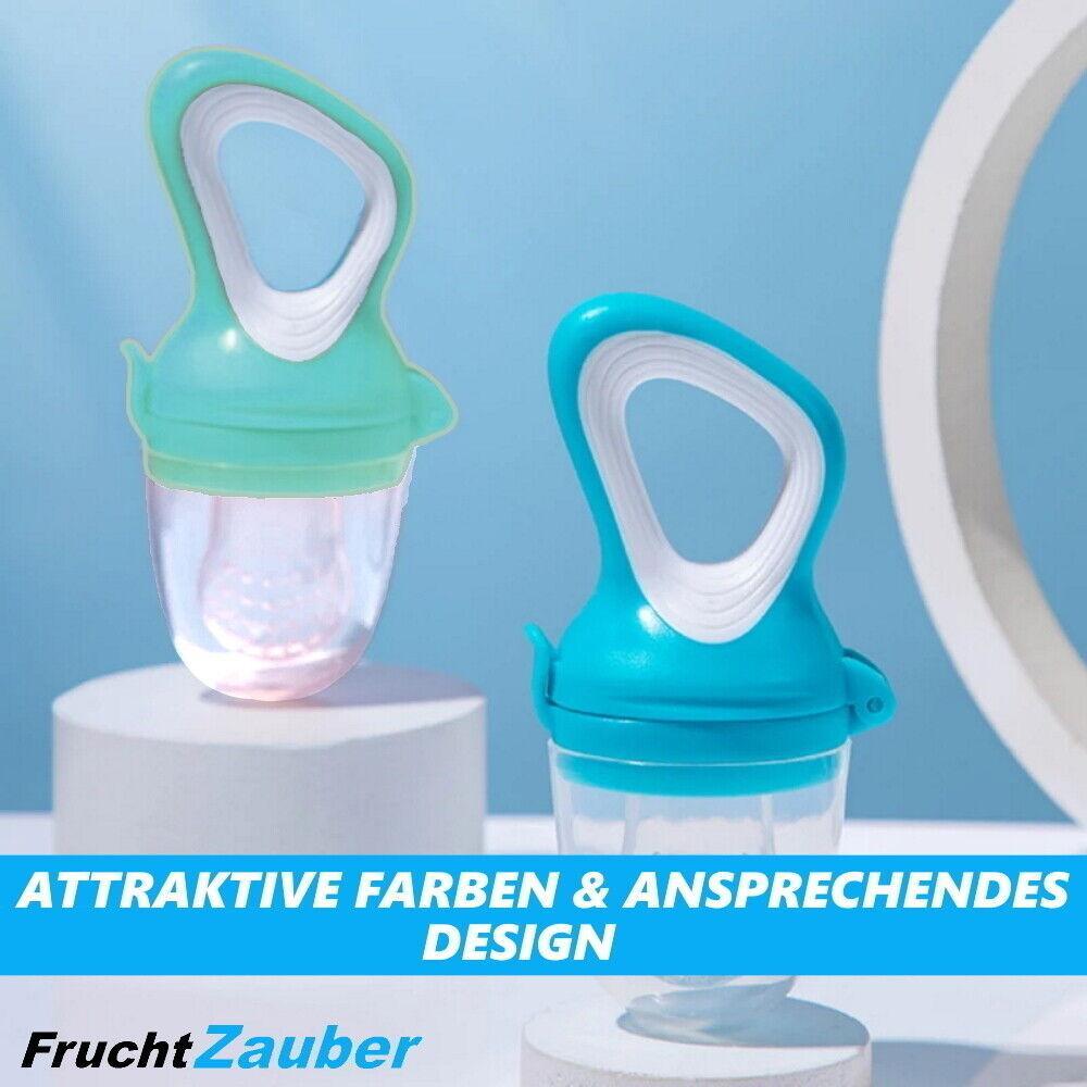 FruchtZauber Fruchtsauger Baby Schnuller Beißring Obstsauger Silikon BPA-frei 2x