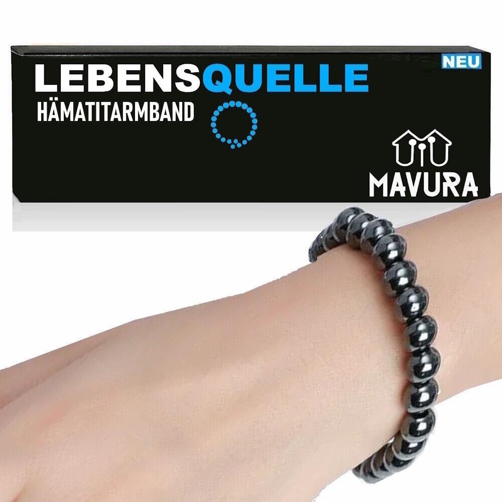 LEBENSQUELLE Hämatit Kugelarmband Hämatitarmband Perlen Armkette Perlenarmband