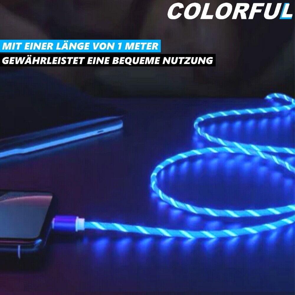 COLORFUL USB LED Ladekabel / Datenkabel Leuchtkabel für Apple Iphone Ipad 1m