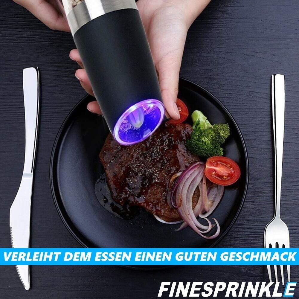 FINESPRINKLE Elektrische Salz- & Pfeffermühle Gewürzmühle Salz Pfeffer Streuer