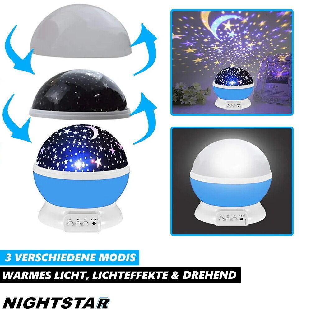 NIGHTSTAR Sternenhimmel Projektor Nachtlicht Sternenlicht 360° Galaxy Lampe
