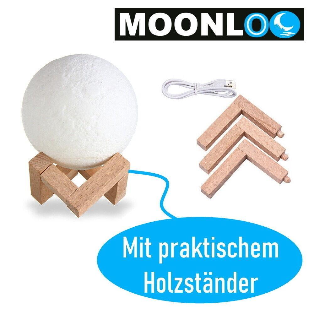 MOONLOO Mondlicht Mondlampe 3D LED Moon Light Nachtlicht Souch Sensor Nachtlampe
