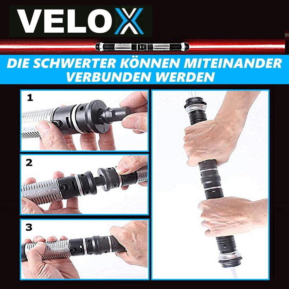 VELOX Lichtschwert Laserschwert Kinder Lightsaber wechselbare Farben Sound 2er