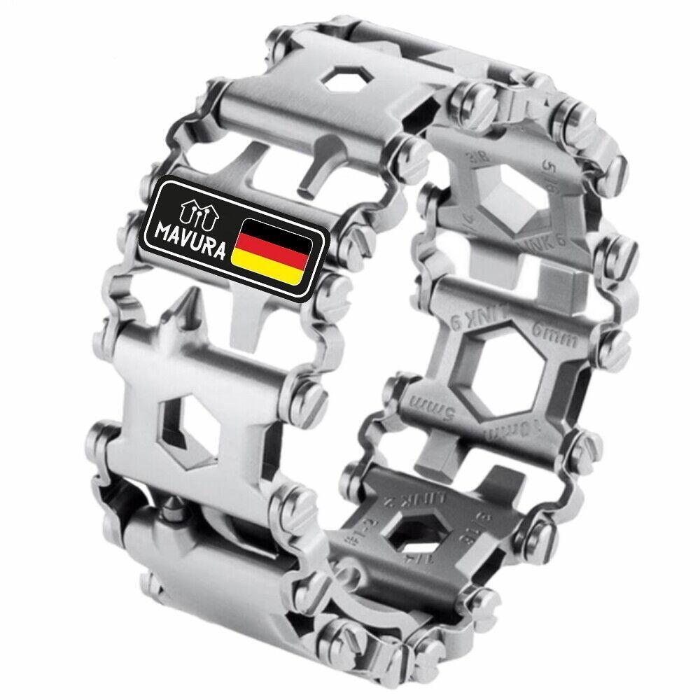 ToolMasterPro Edelstahl Multitool Armband Werkzeug Silber Geschenk Männer 29in1