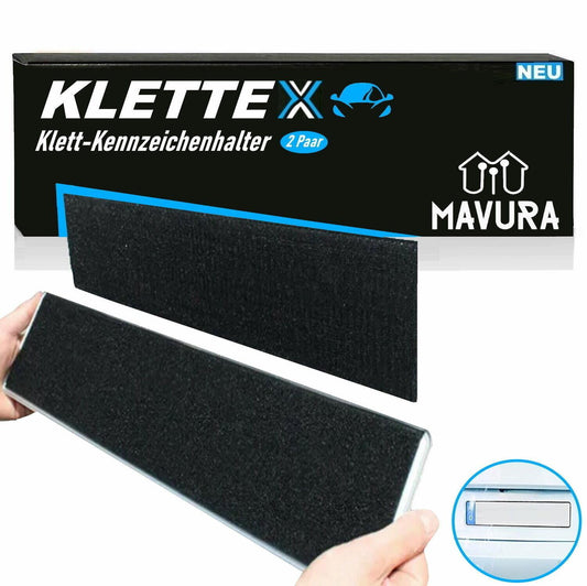 KLETTEX 2x Kennzeichenhalter Rahmenlos Nummernschildhalter selbstklebend KFZ
